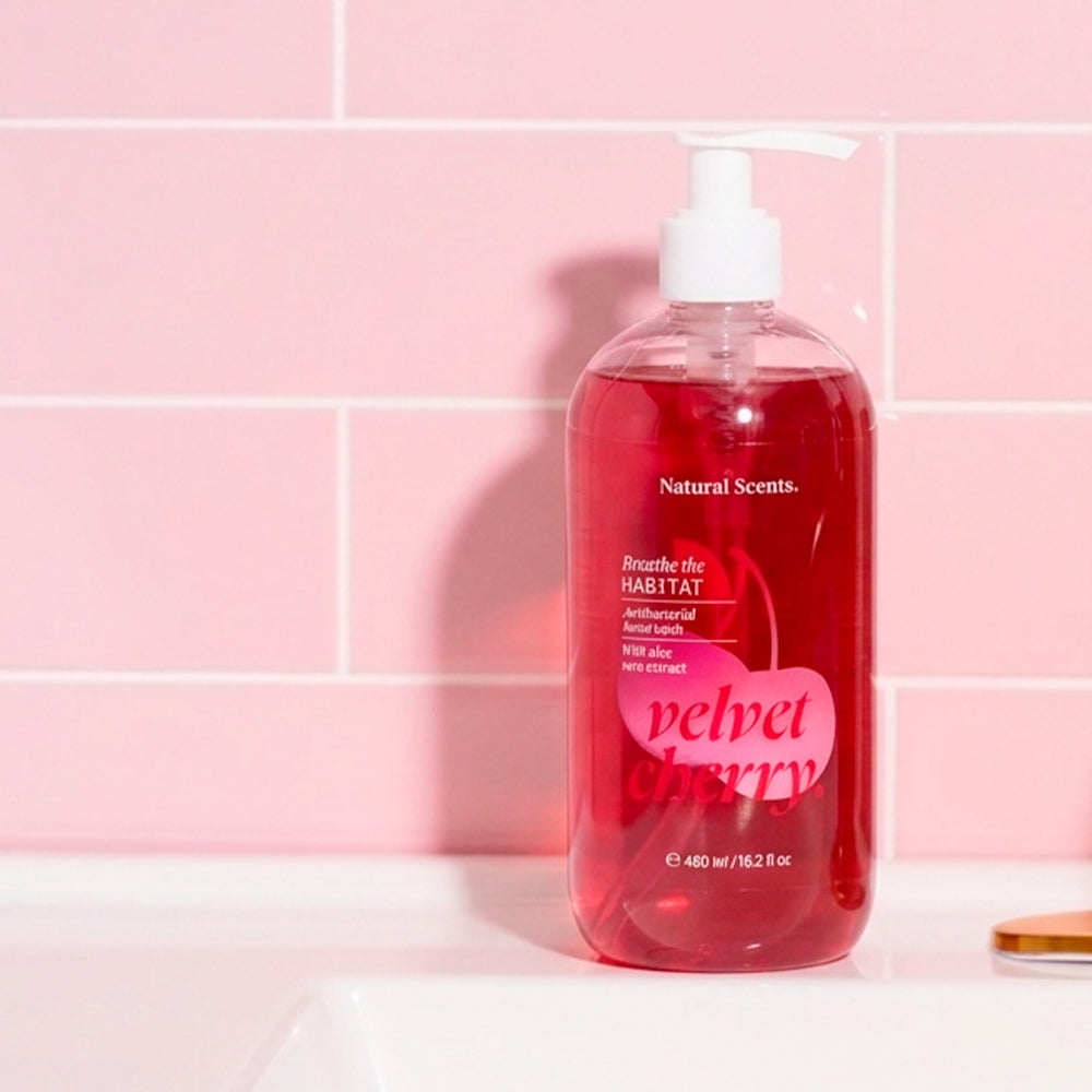 Jabón para manos antibacterial Velvet Cherry Hábitat 480 ml
