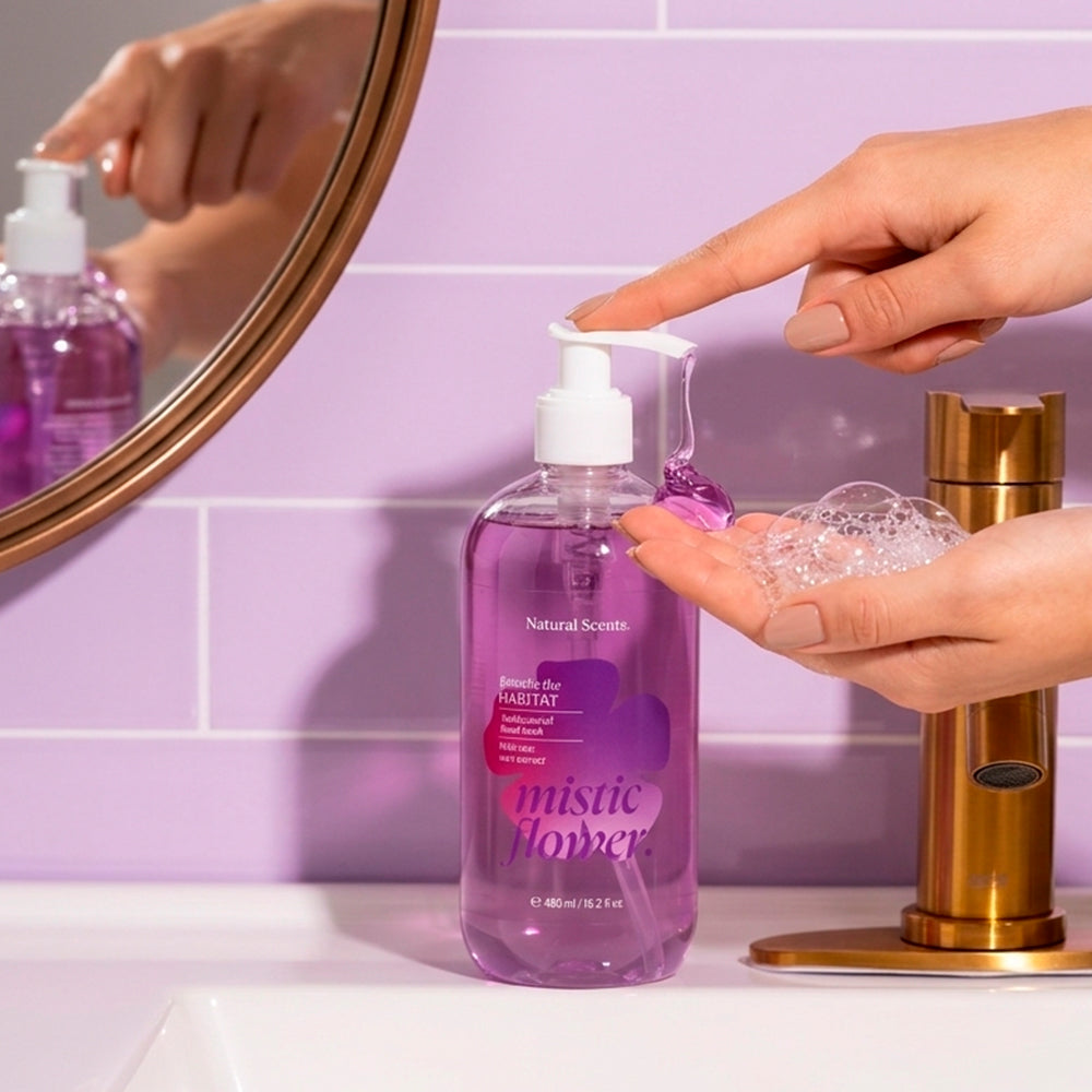 Jabón para manos antibacterial Mistic Flower Hábitat 480 ml