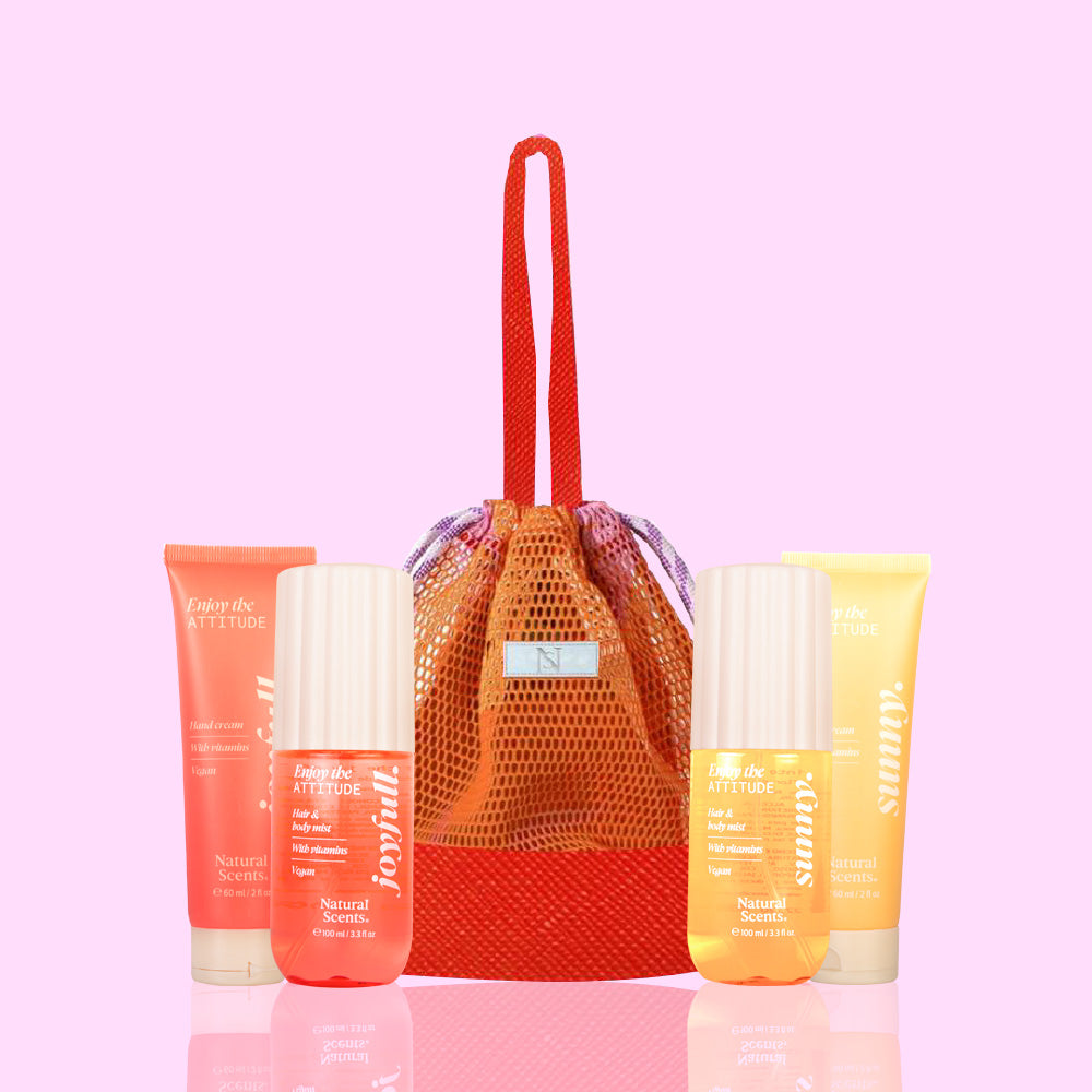 Set de Regalo Cosmetiquera mediana Joyfull y Sunny Attitude